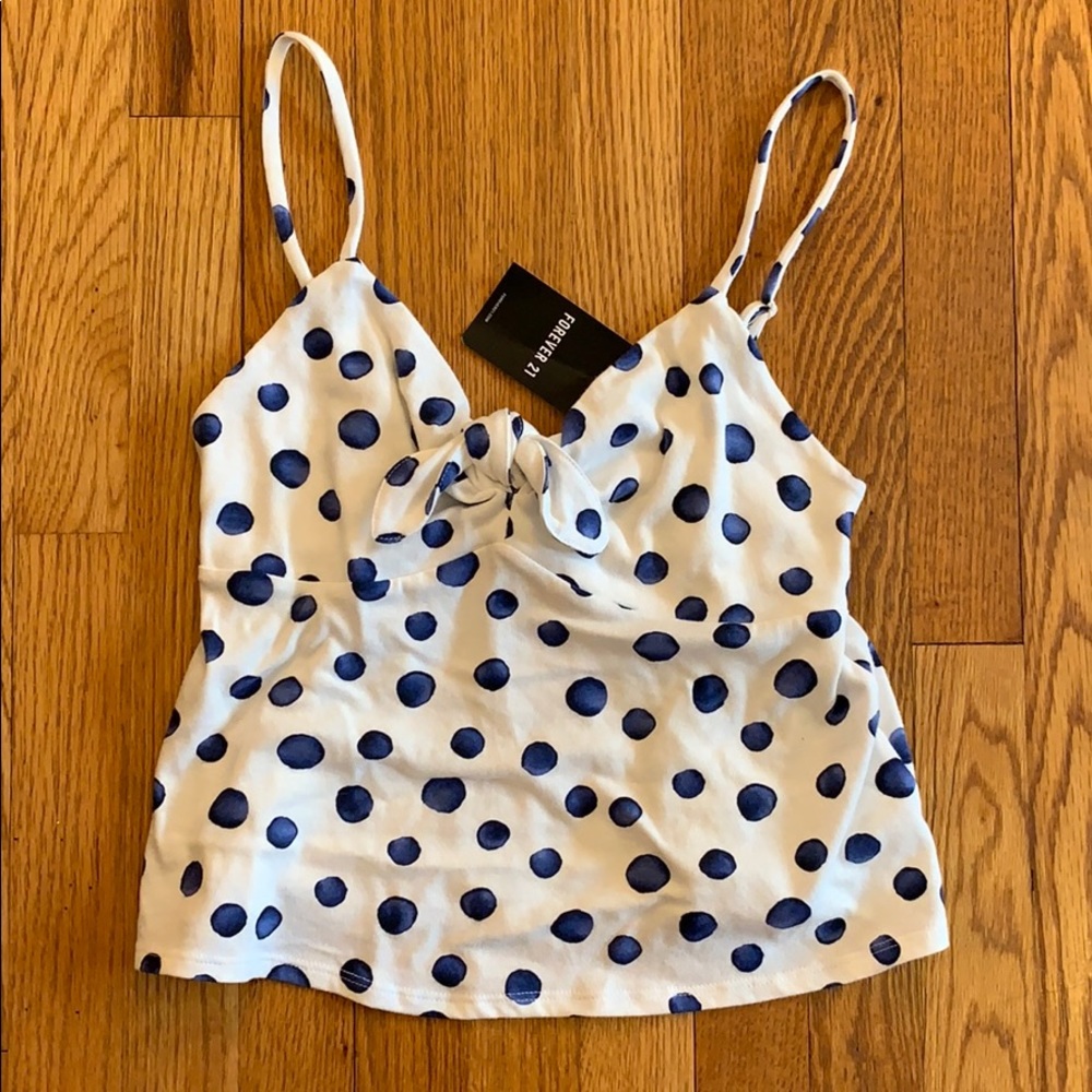 Forever 21 polka-dot tied crop top